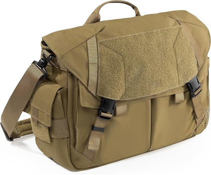 Crossbody Bag for Men and Women, Tactical Style Shoulder Bags, Laptop Messenger Bag Satchel Briefcase, for Work Travel Outdoor - Brown