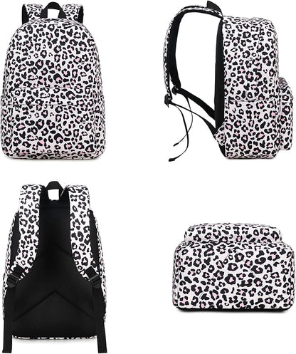Leopard School Backpack for Teens Girls, Womens College Bookbags Kids School Bags Laptop Backpacks