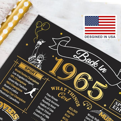 60th Birthday Card for Men Women, 3D Pop Up 60th Birthday Gifts Cards for Him Her, Back In 1965 Funny 60 Year Old Birthday Decorations