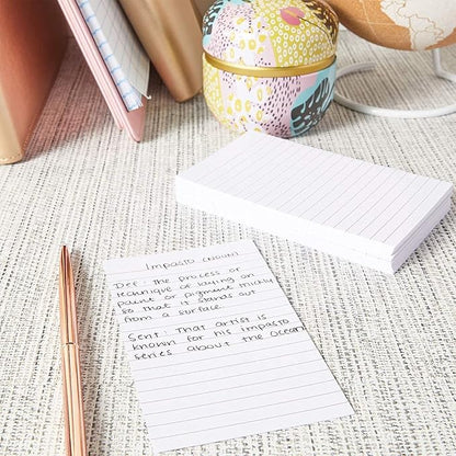 Okuna Outpost 300 Pack Vertically Ruled Index Cards, Vertical Lined Paper Note Cards, Portrait Style (3 x 5 In)