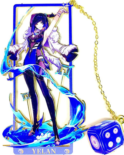 Metal Bookmarks - Genshin Impact Yelan Bookmarks with 3D Display Box - Ideal Birthday Gifts for Book Lovers