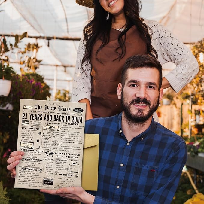 Ziwenhu Happy 21st Birthday Card Gift for Men Women,Funny 21st Birthday Party Decorations for Her Him, Best 21 Year Old Birthday Gifts for Son Daughter,Jumbo Birthday Gifts for Boys Girls