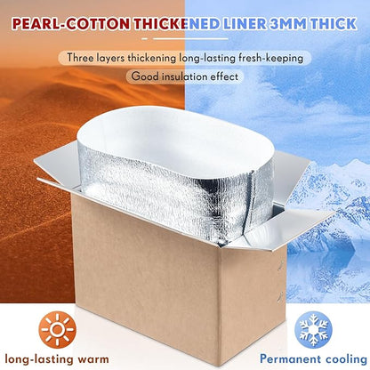 Nuanchu 30 Pieces Double Insulated Mailing Boxes with Aluminum Foil Insulated Bag Liner Cooler Small Mailing Box for Mailing Frozen Food Cold Mailing Boxes for Mailing Packing Moving, 9" x 5" x 6"