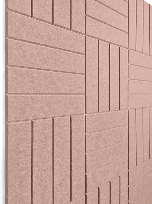 Large Cork Board Alternative - 12-Pack Felt Wall Tiles with Safe Removable Adhesive Tabs, Cork Wall Tiles Bulletin Board Home Office Essentials - Terracotta