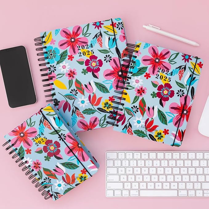 Kate Spade New York Medium Weekly and Monthly Planner August 2024 - December 2025, Hardcover Spiral Agenda, Daily Planner with Monthly Calendar, Stickers, & Pockets (Safari Floral)