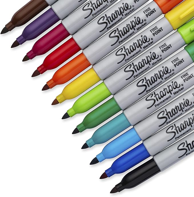 Sharpie Color Burst Permanent Markers, Fine Point, Assorted, 24 Pack (1949557)