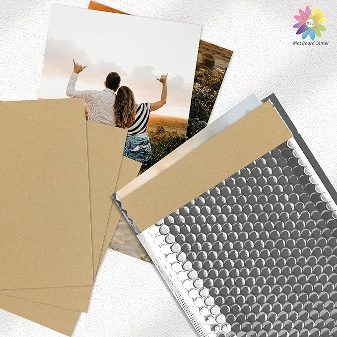 Mat Board Center, 25 pack 11x14 Brown Cardboard sheet, 1/8 inch thick, Flat Corrugated Cardboard Inserts for Packing, Shipping, Mailing, Cardboard Backing, Art Craft Card Board