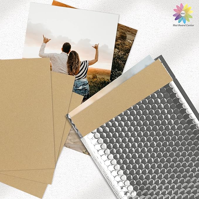 Mat Board Center, 25 Pack 12x16 Brown Cardboard sheet, 1/8 inch thick, Flat Corrugated Cardboard Inserts for Packing, Shipping, Mailing, Cardboard Backing, Art Craft Card Board