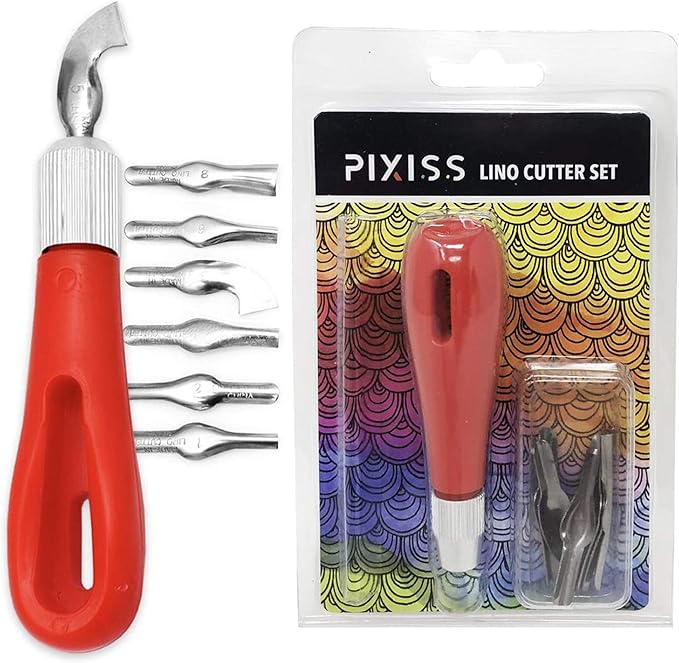 Rubber Block Stamp Carving Block Stamp Making Kit with Cutter Tools, 1 Carving Rubber Stamp for Printmaking, Printing and More