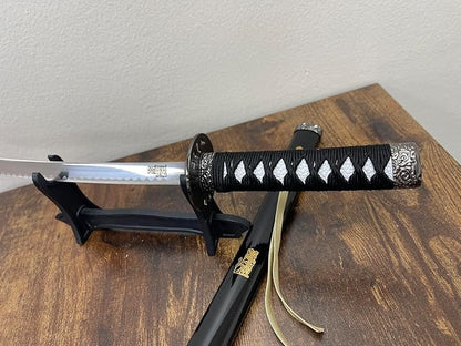 17 inch Stainless Steel Bride's Mini Katana Kill Bill Sword Mini Dagger Letter Opener Table Decor w/Free Display Stand