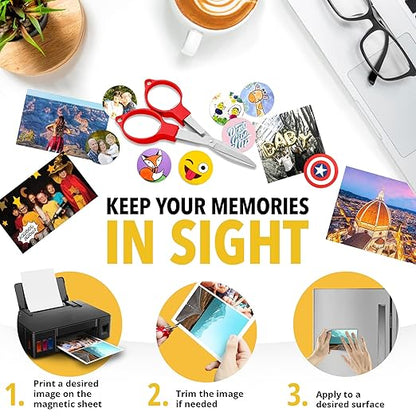 X-bet MAGNET Inkjet-Optimized Printable Magnetic Sheets - 8.5x11 Magnet Paper for DIY Stickers, Decorations, Labels - Easy to Print, Cut & Create Your Own Magnets (Matte, 7pcs)