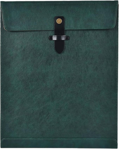 Green Leather File Folder Letter Size, File Organizer, Important Document Folder, Document Organizer, Laptop Sleeve Notebook Case, Leather Folder Paper Storage, A4 Envelopes Filing Folder