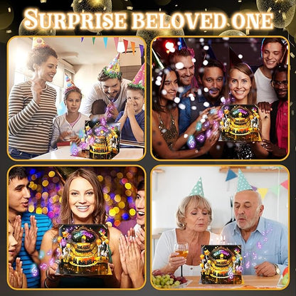 Birthday Gift Card, 3D Pop Up Birthday Card with Light and Music & Interative Candle, Birthday Cards Birthday Gifts for Women Men Kids