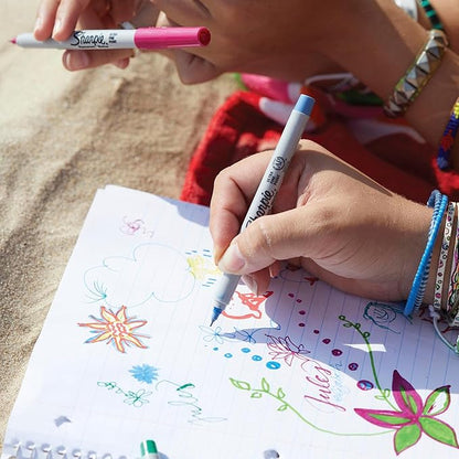 Sharpie Color Burst Permanent Marker Set, Ultra-Fine Tip Markers, Artist Markers, Writing Markers, Drawing Markers, Assorted Colors, 24 Count