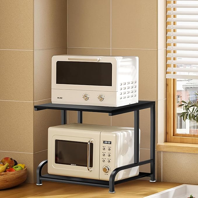 2-Tier Printer Desk Stand, Desktop Printer Stand, Printer Stand for Desk, Printer Shelf Desk Organization for Home,Office Desktop Printer,3D Printer,Fax Machine,Scanner,17.3”D x 11.8”W x 15.7”H, Black