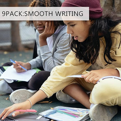 WY WENYUAN Cute Pens - Personalized, Glitter & Colorful for Women & Men, Smooth Writing, Black Ink, 1.0 mm Point, Note Taking