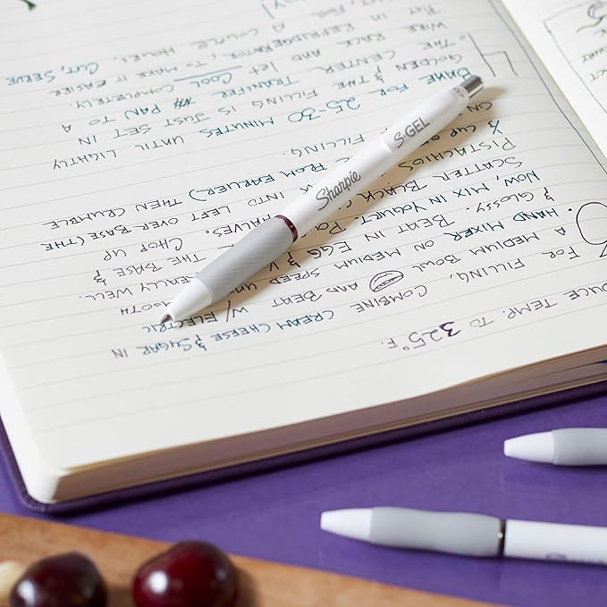 SHARPIE S-Gel Pens, Fashion Barrel Gel Pens, Pearl White Body, Medium (0.7mm) Point, Bold Jewel Color Assortment, 4 Count (Pack of 2)