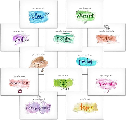 12 Open When Envelopes, Colorful Envelope, Leaving Home Gift, Gift for college students long distance friends-XF-002