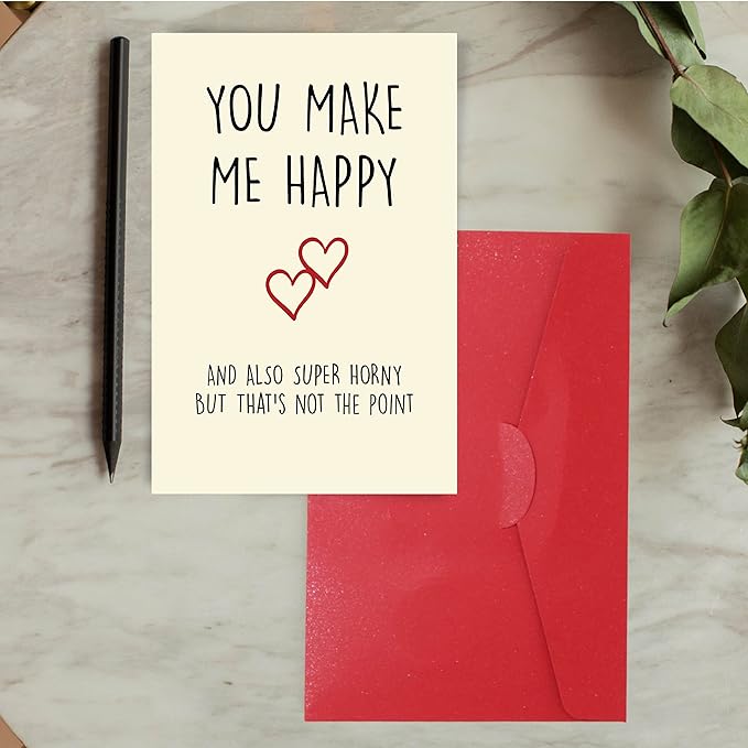 Cheerin Funny Anniversary Greeting Card with Envelope - Romantic Birthday Card - Hilarious Gifts for Him Her Girlfriend Boyfriend Wife Husband