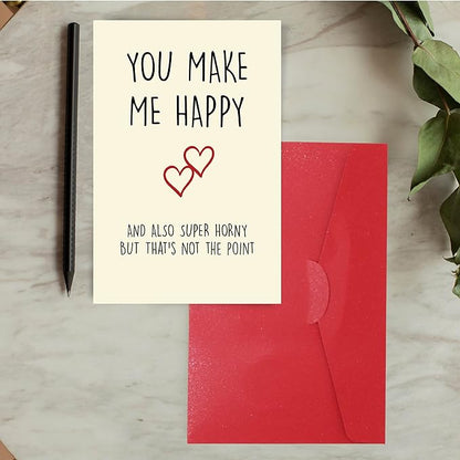 Cheerin Funny Anniversary Greeting Card with Envelope - Romantic Birthday Card - Hilarious Gifts for Him Her Girlfriend Boyfriend Wife Husband