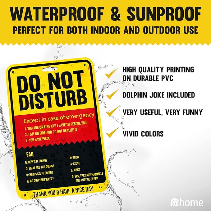 At-Home Do Not Disturb Sign Funny Privacy for the Office Cubicle Desk or Personal Room Door Sign