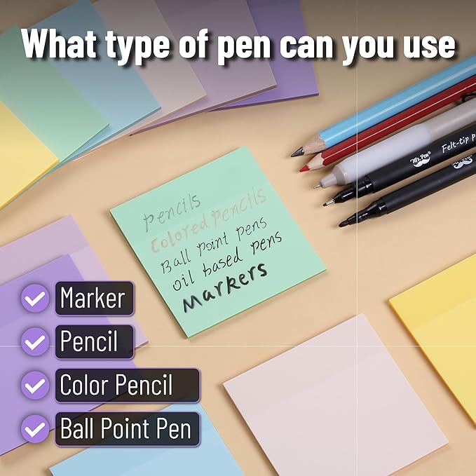 Mr. Pen- Transparent Sticky Notes, 3”x3”, Morandi Colors, 12 Pads, 600 Sheets, See Through Sticky Notes, Bulk Sticky Notes Transparent, Translucent Sticky Notes, Clear Transparent Sticky Notes Clear