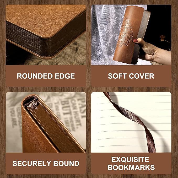 Leather Journal for Men Soft Cover 256 Pages Lined Journals for Writing A5 Lion Journaling Notebooks Vintage Travel Inspirational Diary, 5.7" x 8.3", Brown