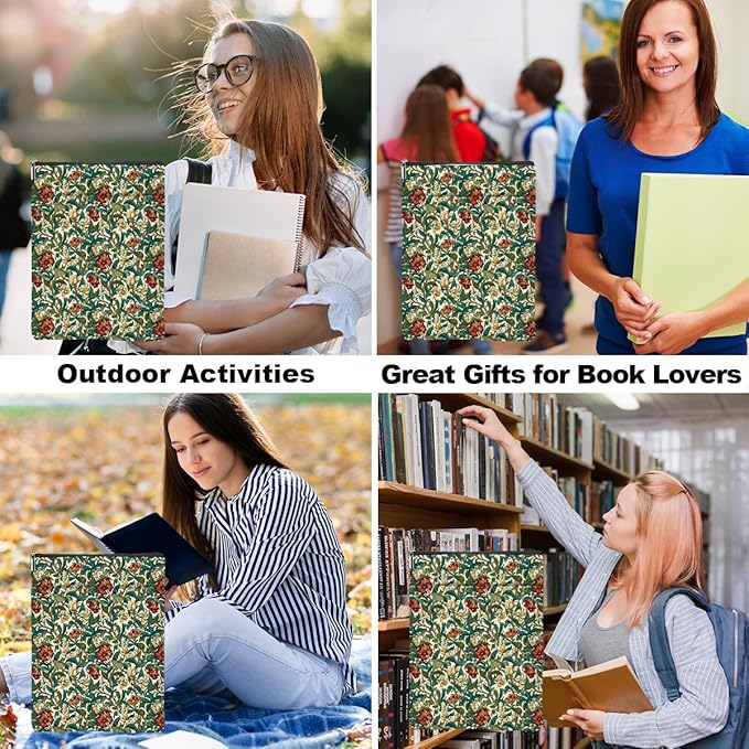 Botanical Book Sleeve, Classic Flower Book Covers for Paperbacks, Floral Book Pouch Book Protector, Book Lovers Gifts for Women Girls Friend, Book Accessories Book Club Gifts Christmas Birthday Gifts