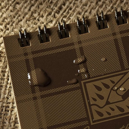 Rite in the Rain Weatherproof Top Spiral Notebook, 3” x 5”, Brown and Tan Plaid Cover, Universal Pattern, 3 Pack (No. PL435-3)
