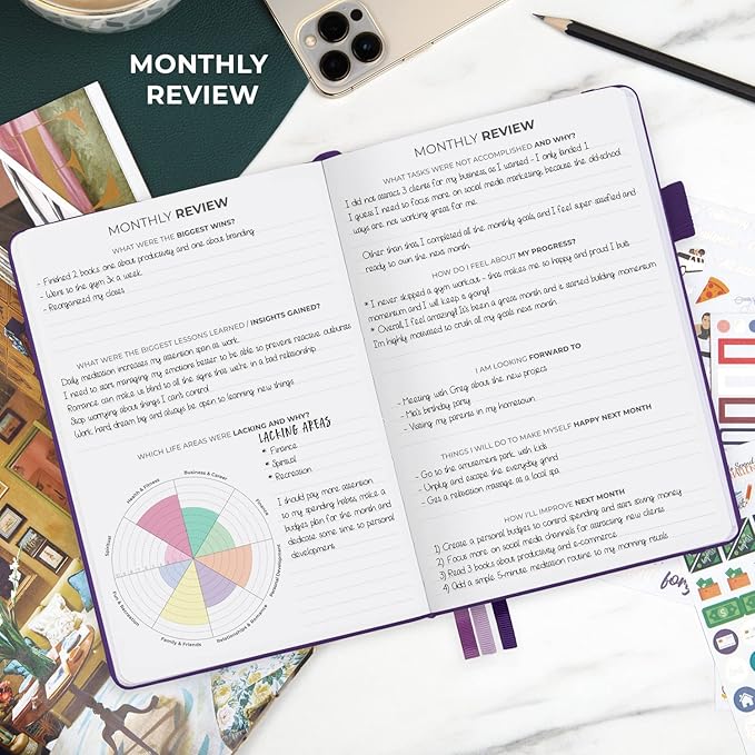 Clever Fox Dated Planner Premium Edition – 2025-2026 Weekly Planner for Planning, Goal Setting & Time Management – Planner Notebook with Habit Tracker & to-do List – A5 Size (Purple)