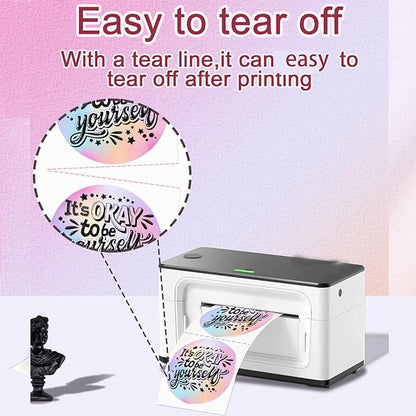 2inch Square Thermal Labels Self-Adhesive, 140 PCS/Roll Printer Labels for Business and Home, Thermal Sticker for/Shipping/Packaging/DIY Logo Design/Thanks Card/Inventory