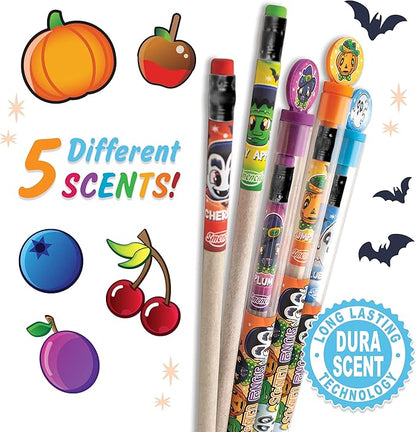 Scentco Halloween Smencils (2 Pack) - HB #2 Scented Pencils, 5 Count, Gifts for Kids, School Supplies, Classroom Rewards