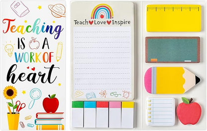 Teaching is A Work of Heart Sticky Notes Set Blackboard Self-Stick Note Pads Teacher Appreciation Gift Writing Memo Pads School Office Supplies