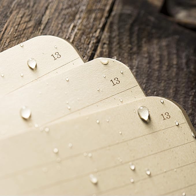 Rite in the Rain Weatherproof Stapled Notebook, 4 5/8" x 7", Tan Cover, Universal Pattern, 3 Pack (No. 971TFX)