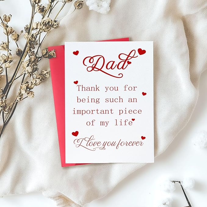 Funny Dad Birthday Card from Daughter Son, Sweet Birthday Gifts Cards for Father, Unique Thank You for Dad Card, Best Father Birthday Gifts Ideas