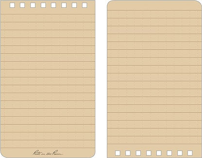Rite in the Rain Weatherproof Top Spiral Notebook, 3" x 5", Tan American Flag Cover, Universal Pattern, 3 Pack (No. FL935T-3)