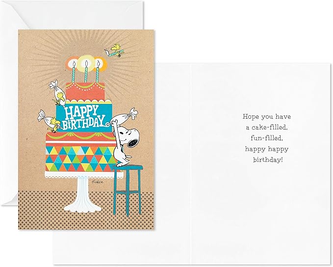 Hallmark Peanuts Birthday Cards Assortment, Snoopy Designs (12 Cards with Envelopes)