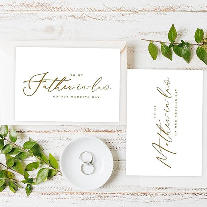 LADY&HOME Set of 2 Wedding Day Cards to Father-in-law and Mother-in-law,To My Father-in-law and Mother-in-law on My Wedding Day Card (C2:Father-in-law & Mother-in-law)