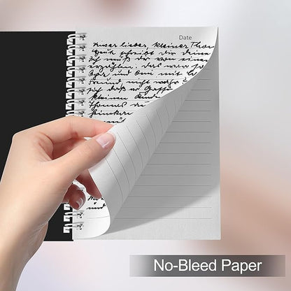 8 Pack Spiral Notebook for Work - 4" x 6" Softcover Notebooks College Ruled for Note Taking, School Supplies,400 Sheets 800 Pages Journals Black