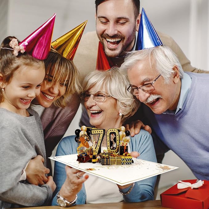 70th Birthday Card for Men Women, Funny 3D Pop Up 70th Birthday Gifts for Grandma Mom Dad, Back In 1955 Happy 70 Year Old Birthday Decorations Cards for Her Him