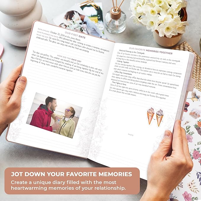 Clever Fox Anniversary Journal – Couple Memory Book & Photo Album with Writing Space – Wedding, Bridal Shower & Married Couple Gifts (Rose Gold)