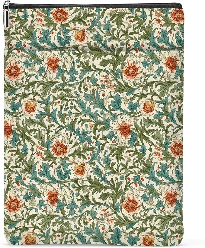 Botanical Book Sleeve, Classic Flower Book Covers for Paperbacks, Floral Book Pouch Book Protector, Book Lovers Gifts for Women Girls Auntie, Book Accessories Book Club Gifts Christmas Birthday Gifts