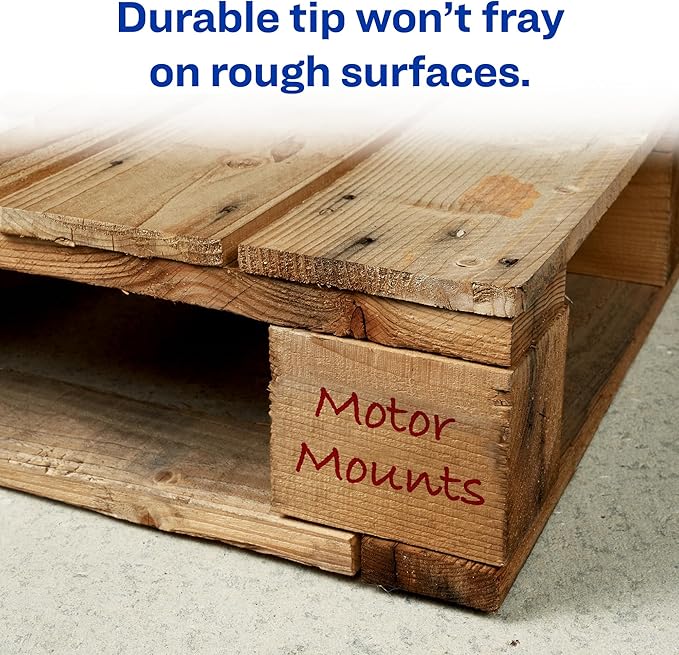 AVERY Marks-A-Lot Permanent Markers, Regular Desk-Style Size, Chisel Tip, Water and Wear Resistant, 1 Red Marker (17887)