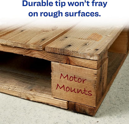 AVERY Marks-A-Lot Permanent Markers, Regular Desk-Style Size, Chisel Tip, Water and Wear Resistant, 1 Red Marker (17887)