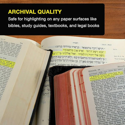 U.S. Office Supply 6 Pack of Yellow Bible Safe Gel Highlighters - Bright Neon Fluorescent Yellow Color Markers, Highlight On Any Paper - Won't Bleed, Fade or Smear - Twist-Up Design, Study Guide