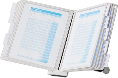 DURABLE Desktop Reference System, 10 Double-Sided Panels, Letter-Size, Gray, SHERPA Design (554210)