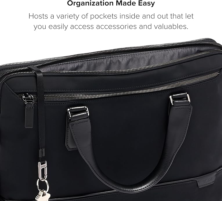 TUMI Harrison Sycamore Slim Brief - 14-Inch Laptop Briefcase - Professional Business Briefcase with Removable Shoulder Strap