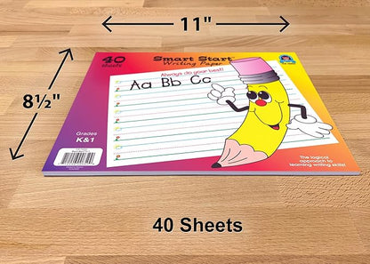 Teacher Created Resources Smart Start K-1 Writing Paper: 40 Sheet Tablet,White