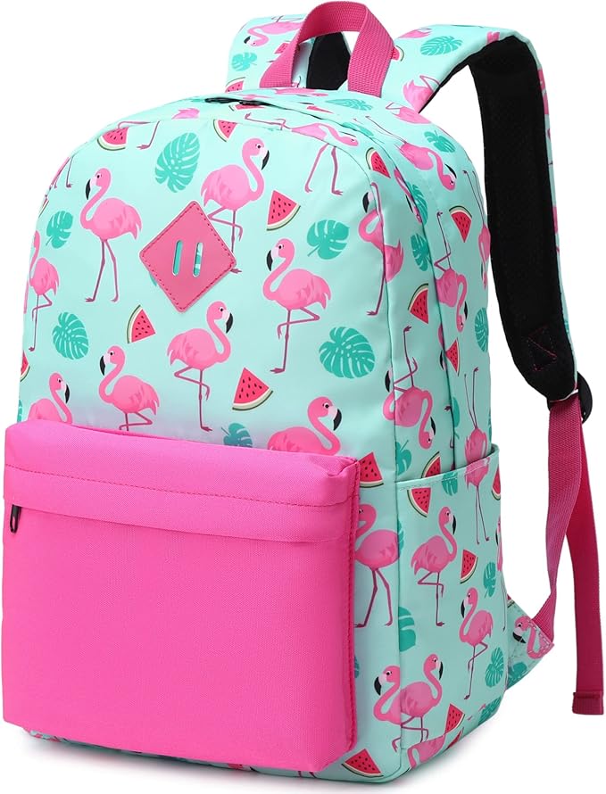 Flamingo School Backpack for Teens Girls, Womens College Bookbags Kids School Bags Laptop Backpacks