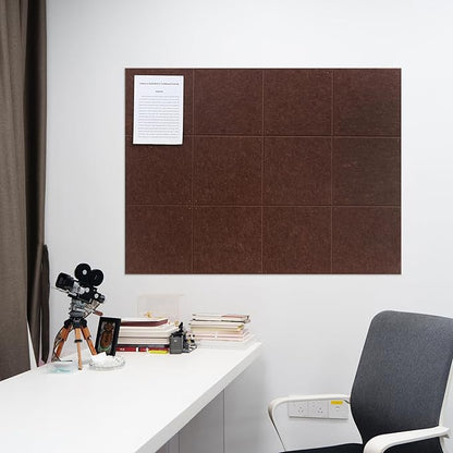 Large Felt Bulletin Board(48" x 36"),Cork Board Alternative,12 Pack Felt Wall Tiles with Safe Removable Adhesive Tabs,Notice Pin Board/Message Board/Vision Board for Office, School & Home